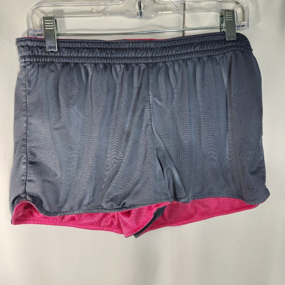 Champion Grey & Pink Reversible Breathable Workout Exercise Shorts Size Medium